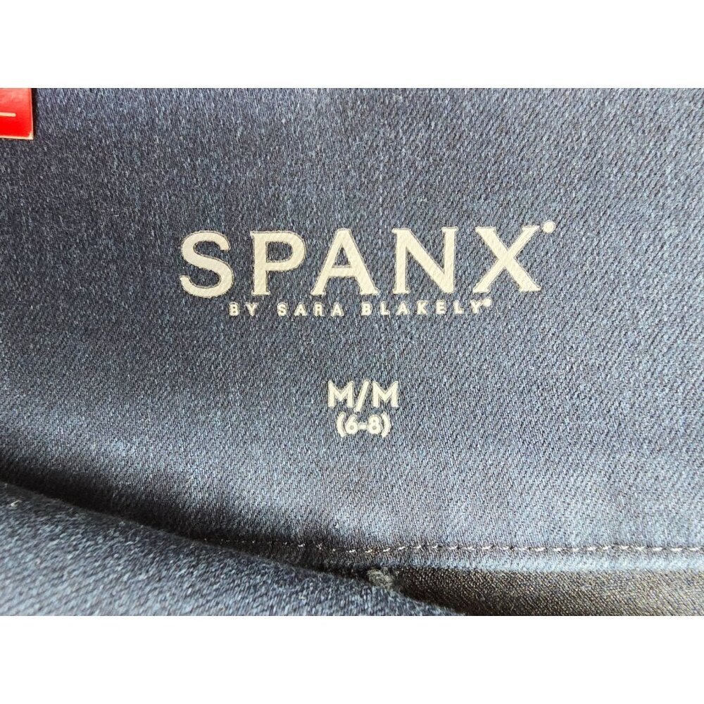 Spanx Size Medium 6-8 Womens 30" Inseam Navy Cropped Denim Side Zip Leggings NWT - Picture 5 of 15